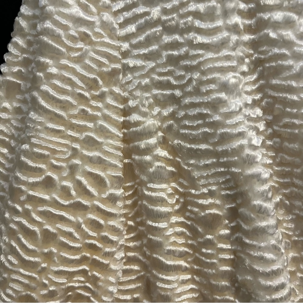 INC International Concepts Champagne Faux Fur Textured Coat w/ Satin Sash - Picture 13 of 13